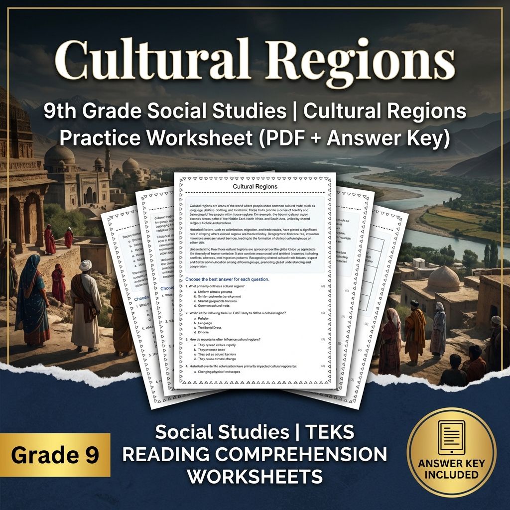 9th Grade Social Studies | Cultural Regions Practice (PDF + Answer Key)