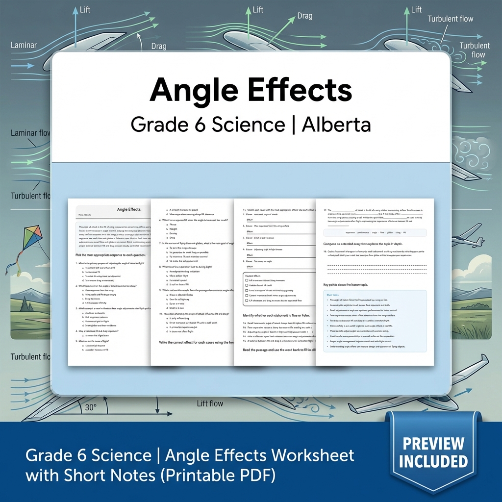 Grade 6 Science Alberta | 60-Worksheet Comprehensive Science Bundle  — included worksheet 54