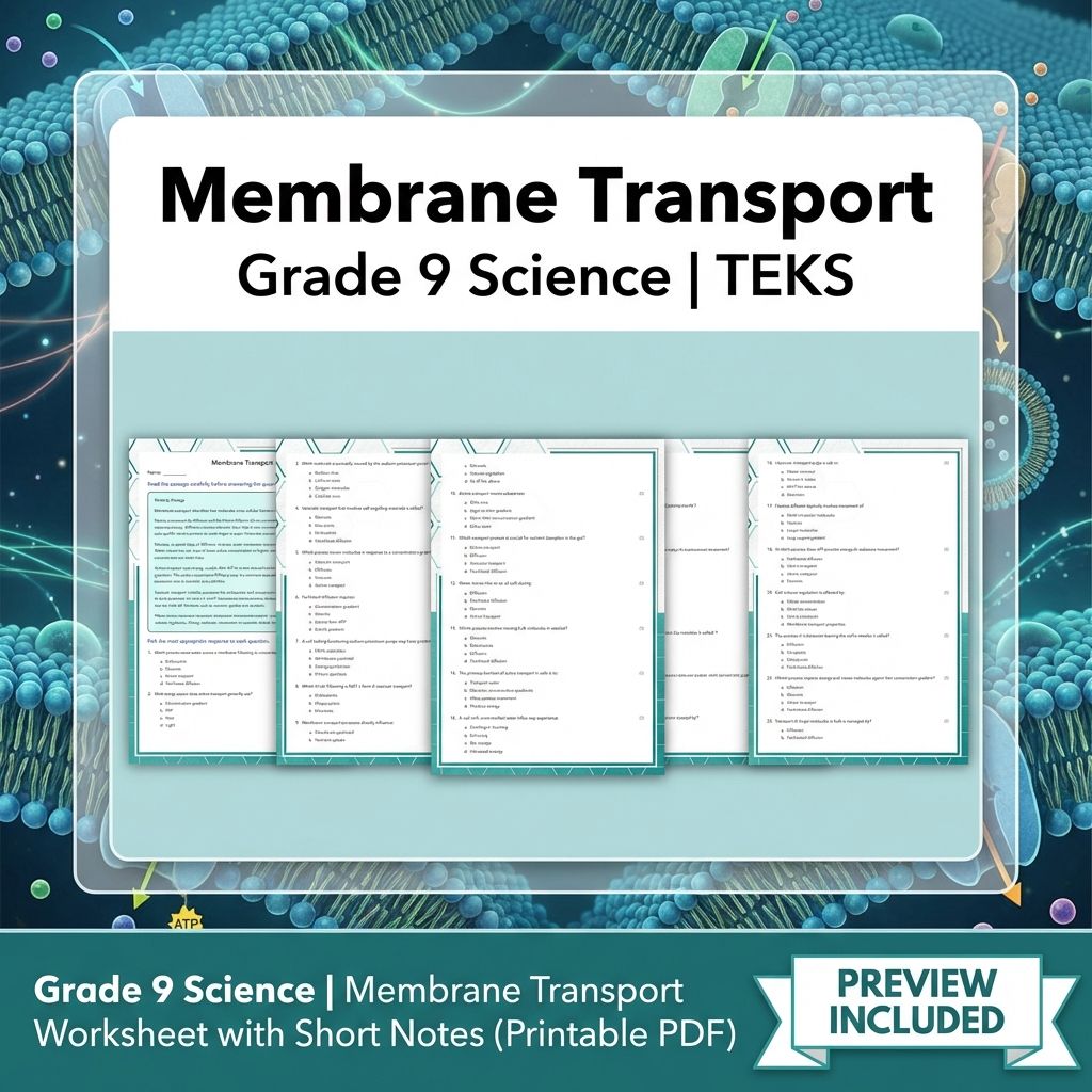 Grade 9 Science Worksheet Bundle: Cell Biology, Genetics & Ecology (Collection) — included worksheet 42