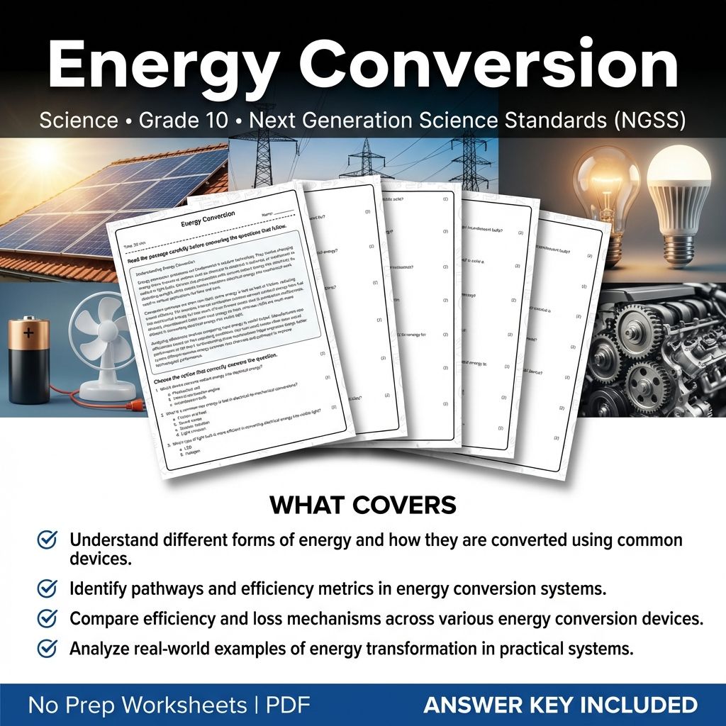 Grade 10 Science Worksheets Bundle | Environmental, Physics & Biology Topics — included worksheet 56
