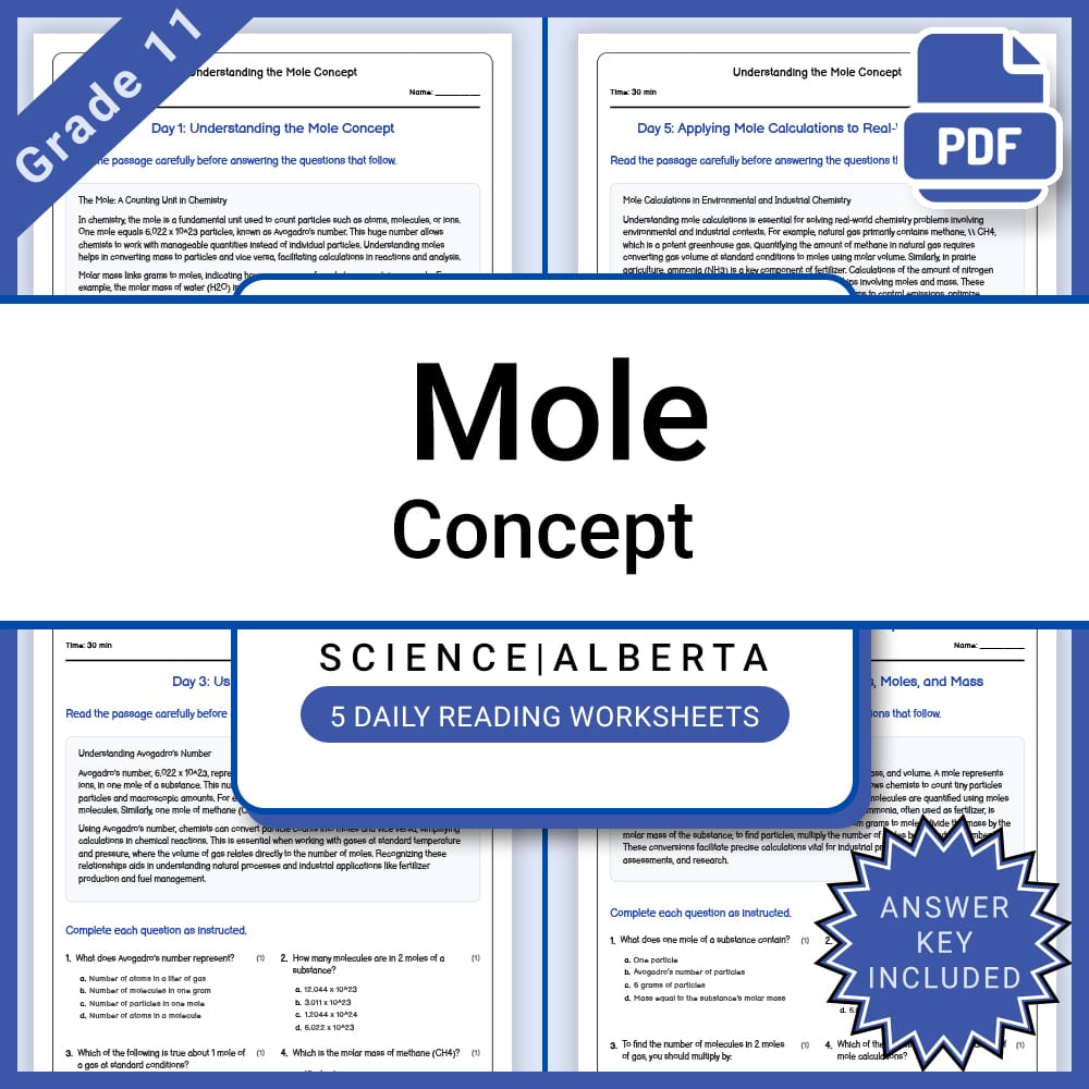 Grade 11 Science Lesson Bundle | Core Concepts & Theories in Chemistry & Physics — included worksheet 12