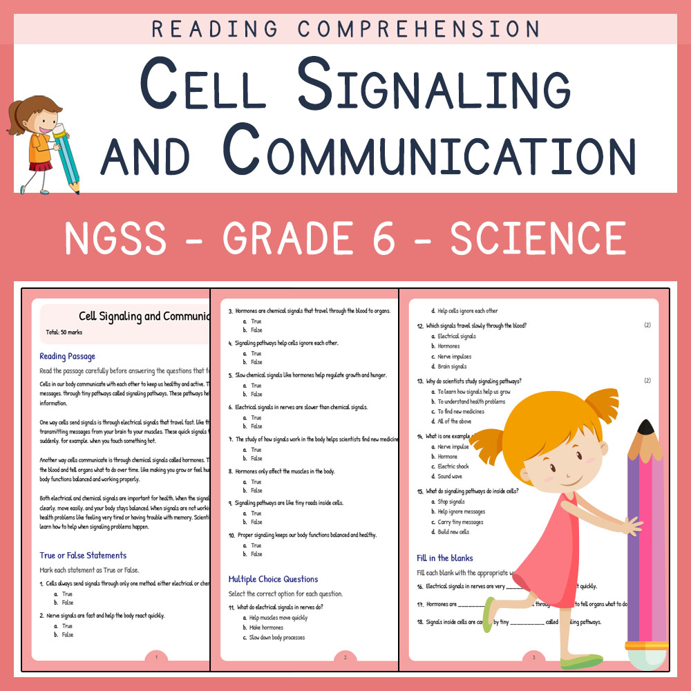 Grade 6 Science worksheets for primary grades worksheet — Grade 6 Science |Cell Signaling and Communication Worksheet (PDF…
