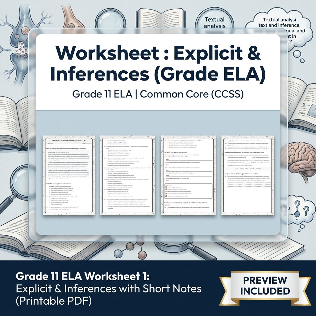Grade 11 ELA Text Analysis and Writing Full-Year Bundle: Common Core (CCSS) — included worksheet 35