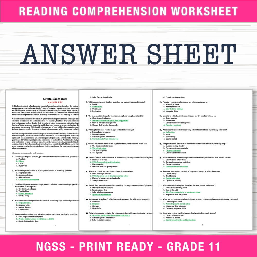 Grade 11 Science — worksheet — Grade 11 Science | Orbital Mechanics Worksheet (PDF + Answer Key) — page 2