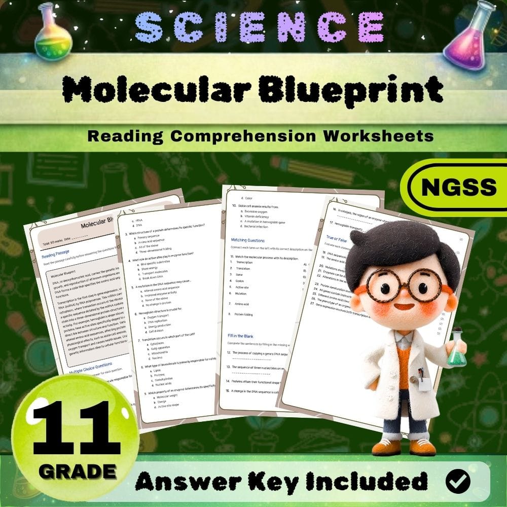Grade 11 Life Science Biology Lesson Bundle (NGSS) | SCIENCE NGSS — included worksheet 7
