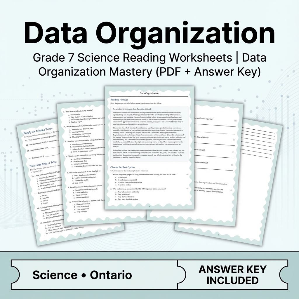 Grade 7 Science Unit Bundle | Inquiry, Data & Modeling Skills — included worksheet 9