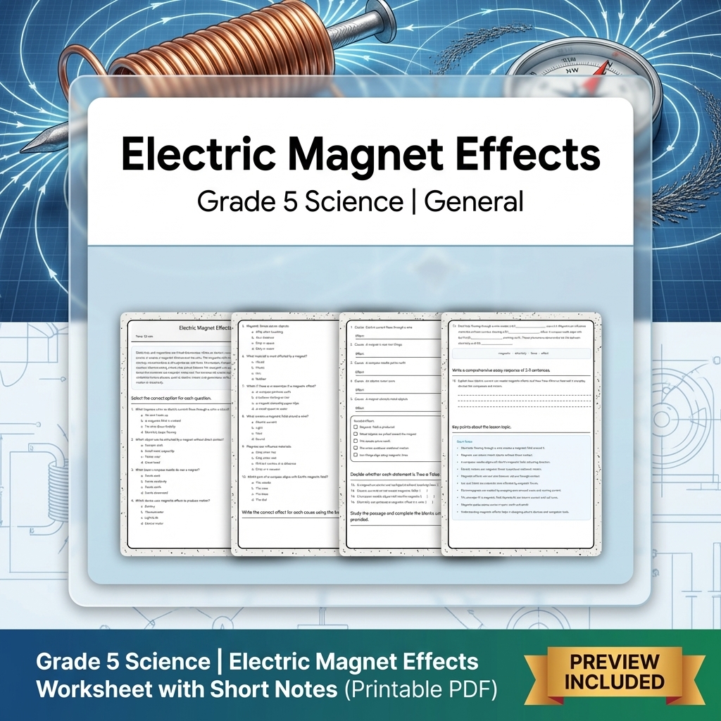Grade 5 Science Lesson Bundle | Energy, Matter, Motion, and Electricity — included worksheet 10