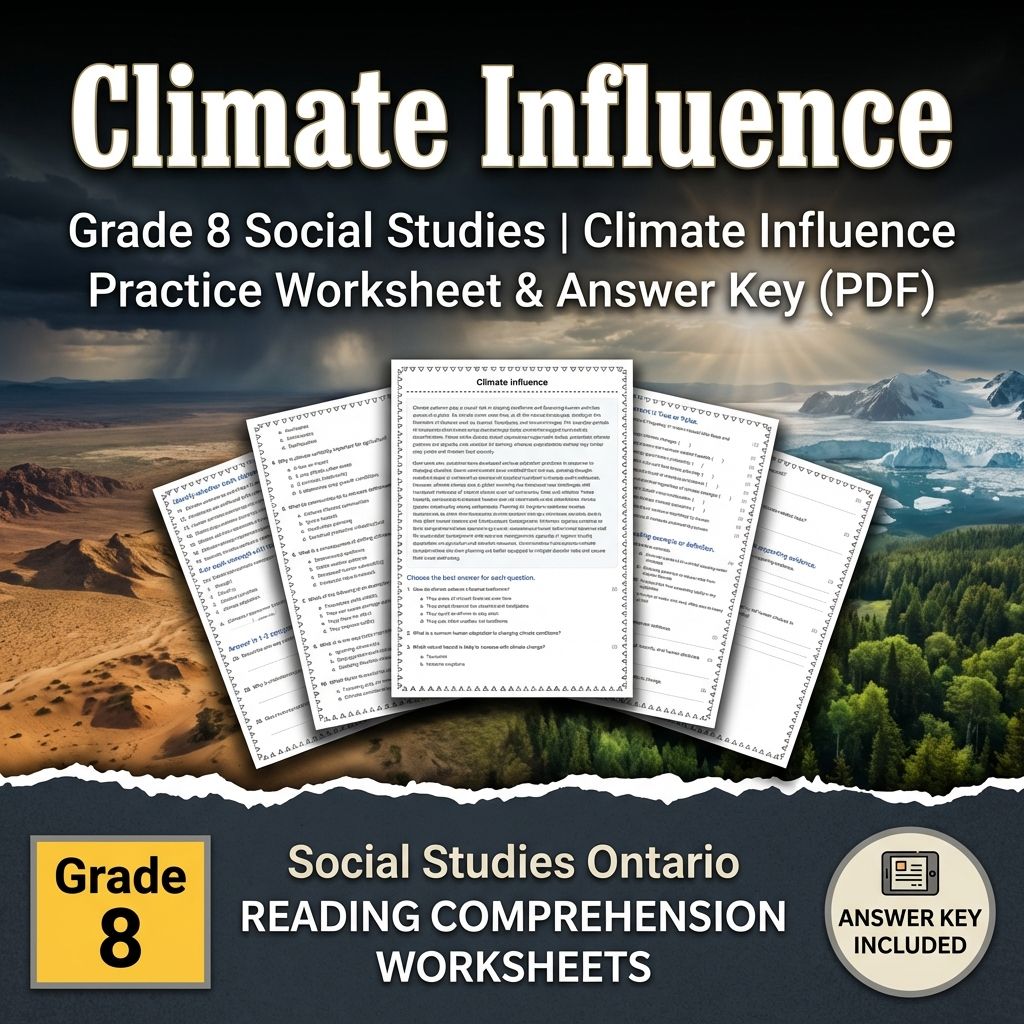 Grade 8 Social Studies Bundle – Regional Economies & Human–Environment Skills — included worksheet 12