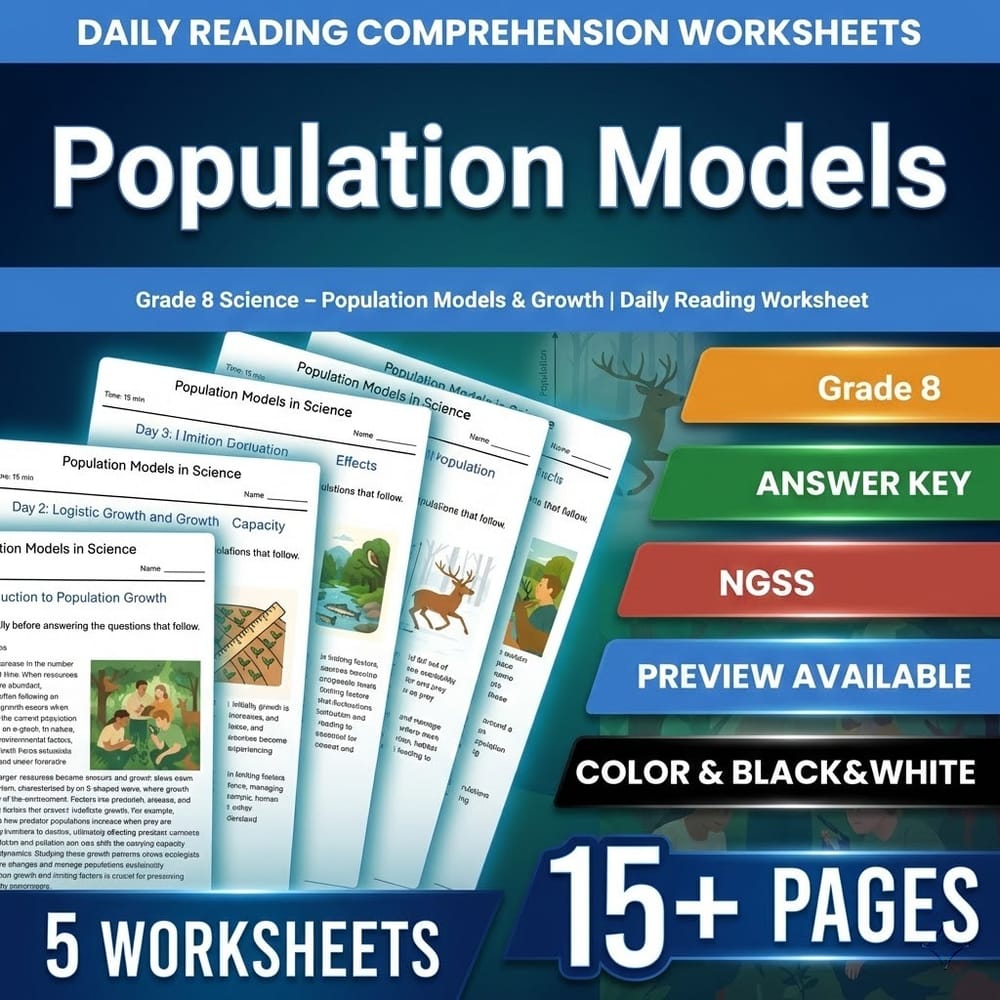 Grade 8 Science – Population Models & Growth | Daily Reading Worksheet