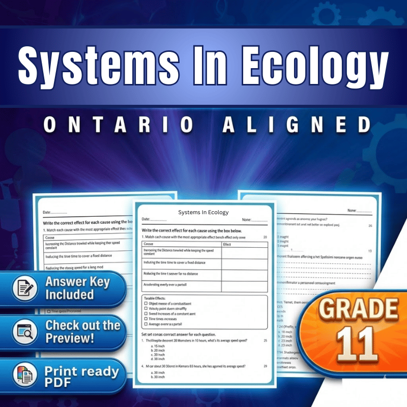 Grade 11 Science – Systems in Ecology Worksheet (Ontario) (PDF)