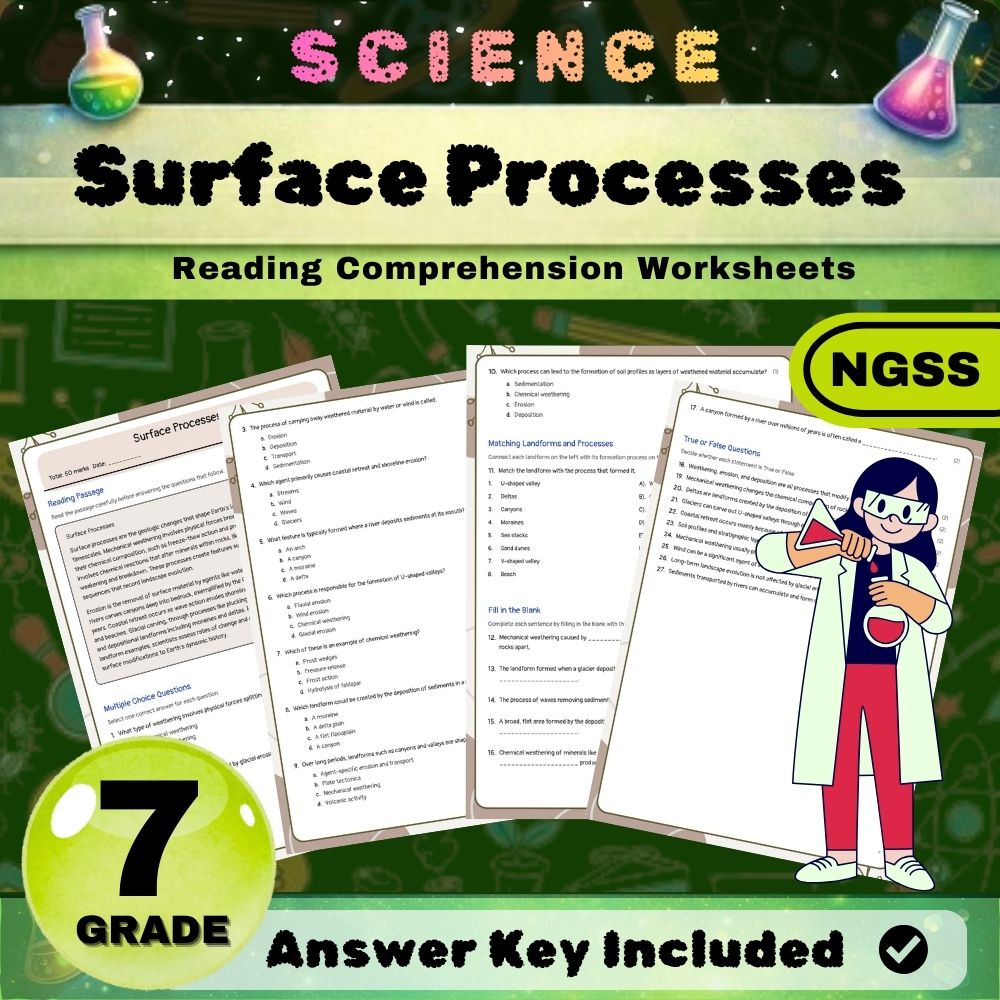 Grade 7 Science Worksheet Bundle | Earth & Space, Life, and Physical Science — included worksheet 40