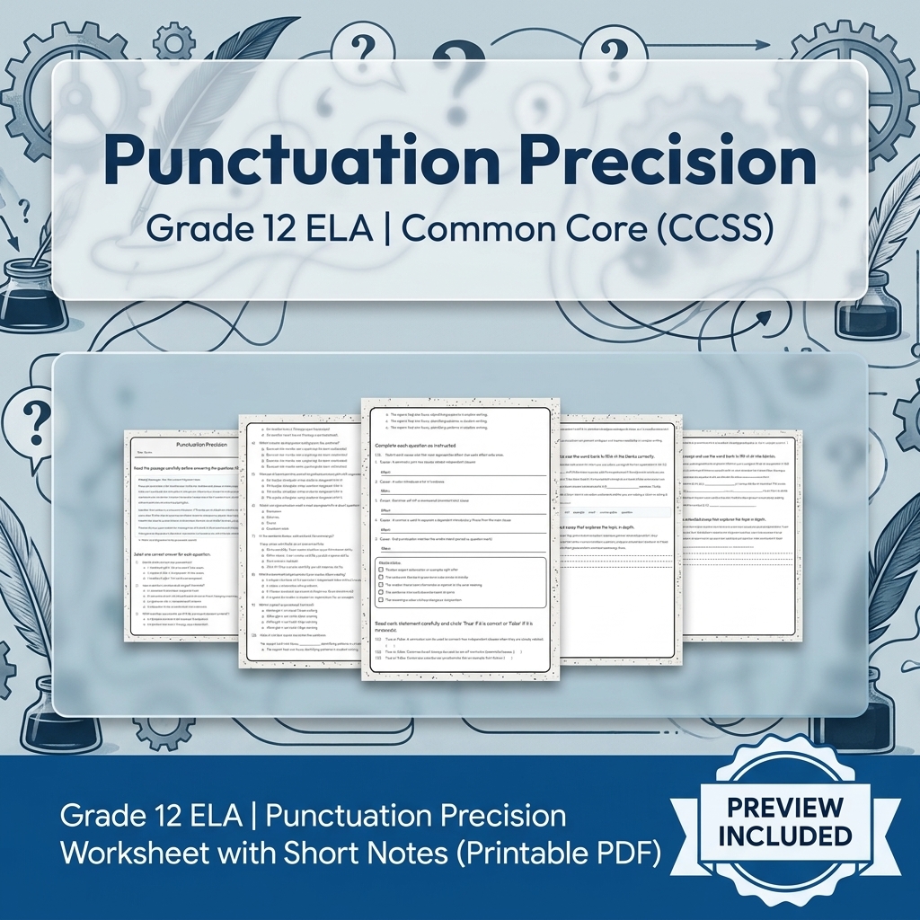 Grade 12 ELA Evidence-Based Reading & Writing Full-Year Bundle (CCSS) — included worksheet 36