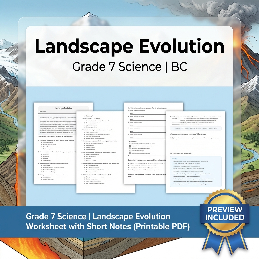 Grade 7 Science Full Year Bundle Ecosystems, Cells & Earth Processes Worksheets — included worksheet 43