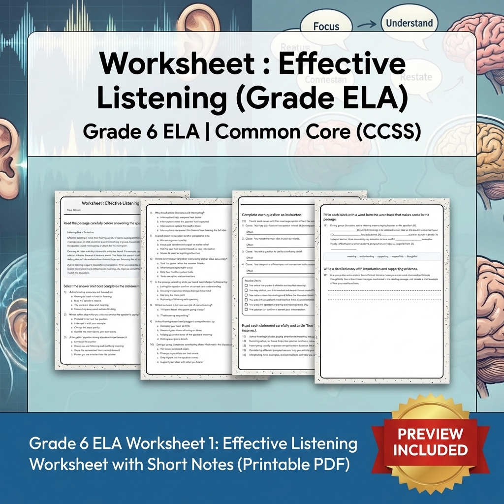 Grade 6 ELA Reading, Writing, & Grammar Full-Year Bundle (Common Core CCSS) — included worksheet 35