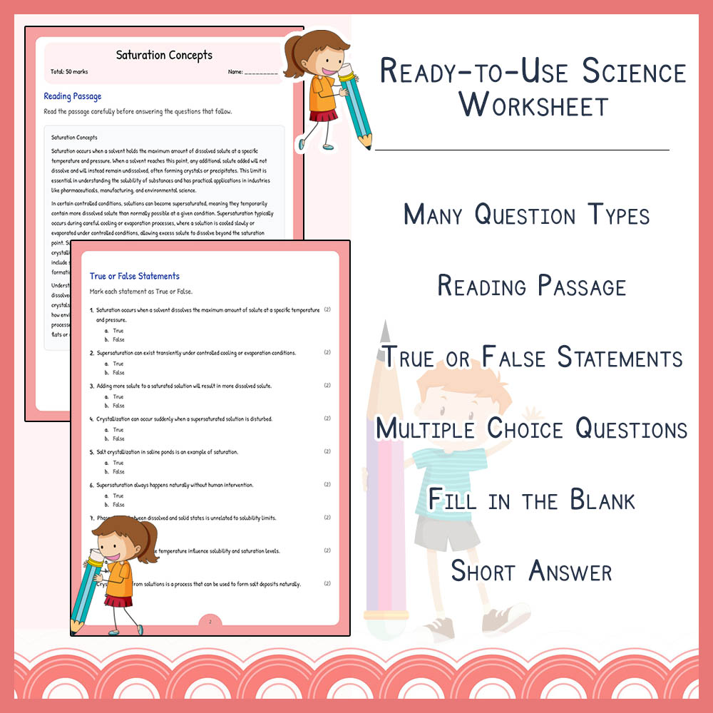 Grade 7 Science worksheet elena worksheet — Grade 7 Science | Saturation Concepts Worksheet | Alberta Standard — page 2
