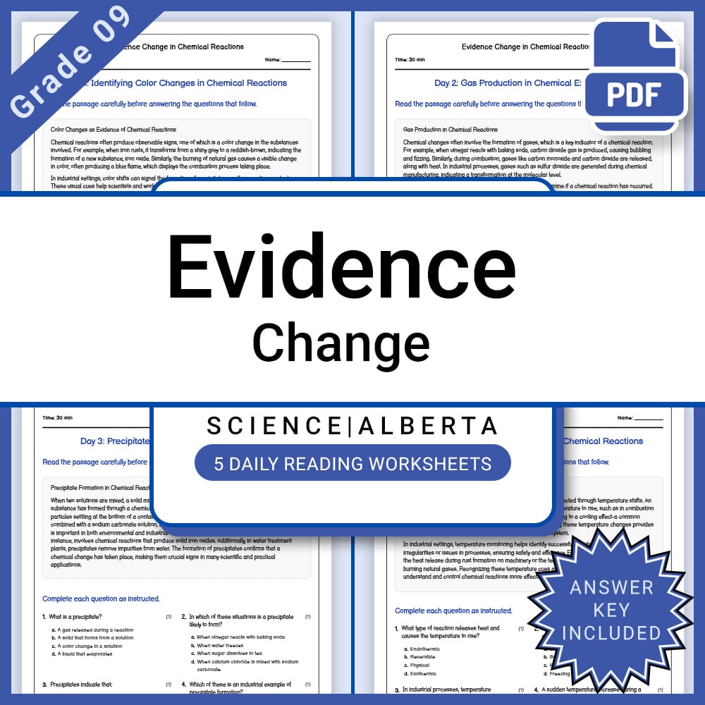 Grade 9 Science Lesson Bundle | Alberta Framework — included worksheet 11