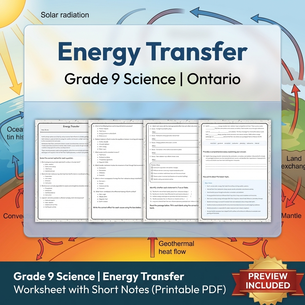 Grade 9 Science Lesson Group Bundle | Ontario Curriculum Worksheets — included worksheet 15