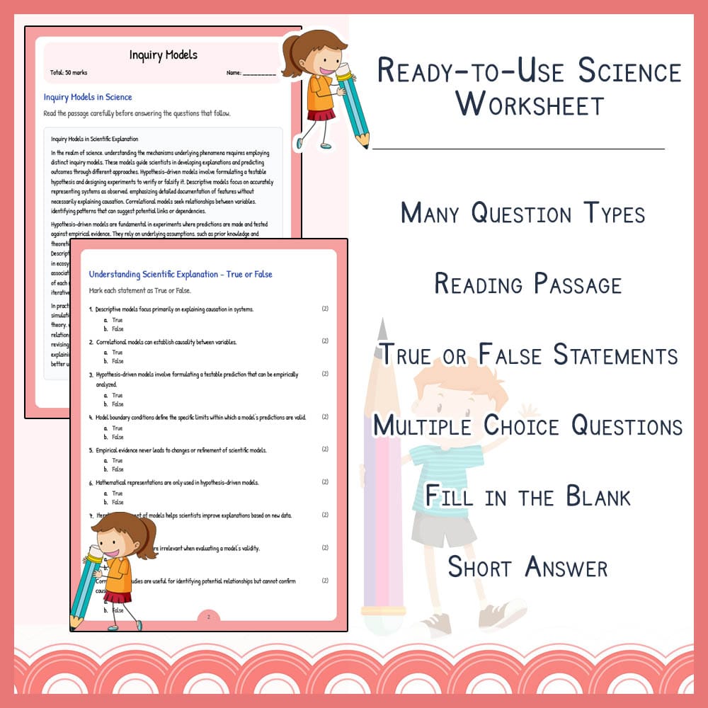 Grade 8 Science worksheet elena worksheet — Grade 8 Science | Inquiry Models Worksheet Elena | TEKS-Aligned — page 2