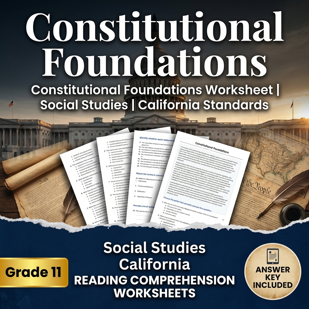 Constitutional Foundations Worksheet | Social Studies | California Standards