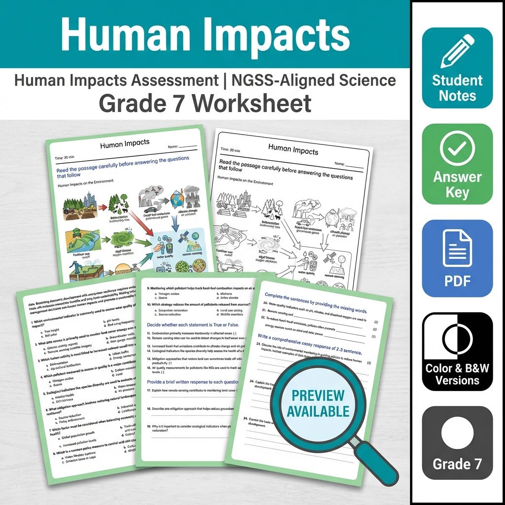 Grade 7 Science Full Year Bundle | NGSS Assessment Worksheets & Resources — included worksheet 40