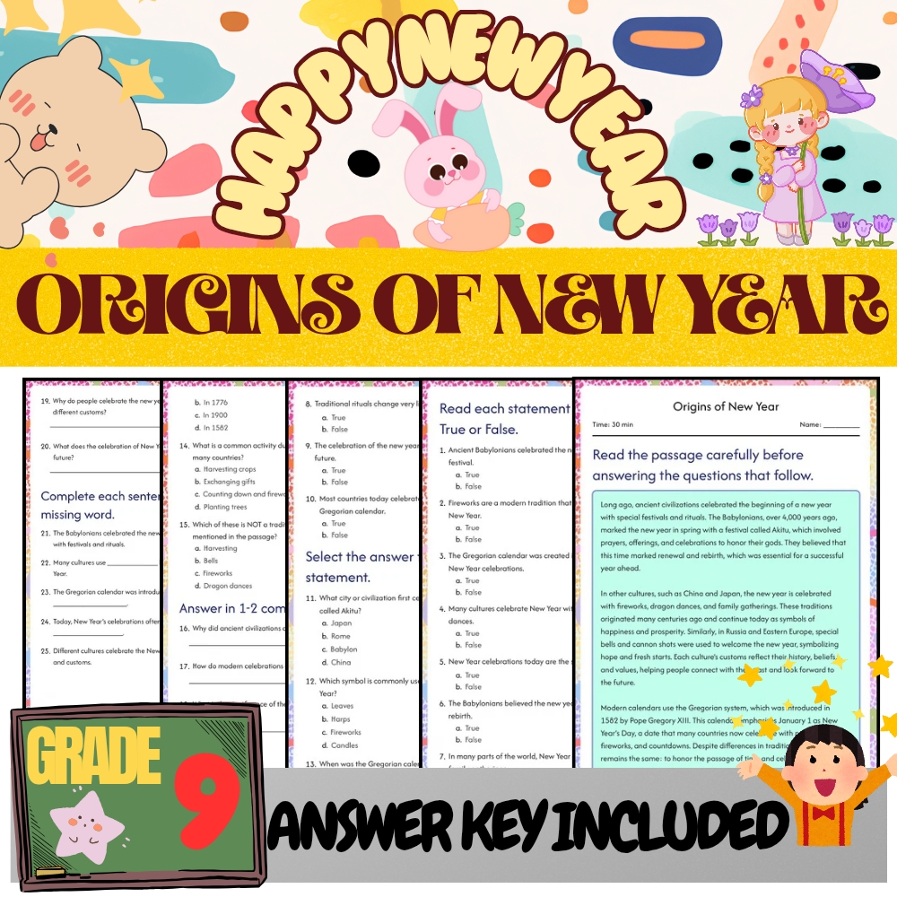Grade 9 Seasonal Celebrations & Traditions Unit Bundle (PDF + Answer Keys) — included worksheet 5