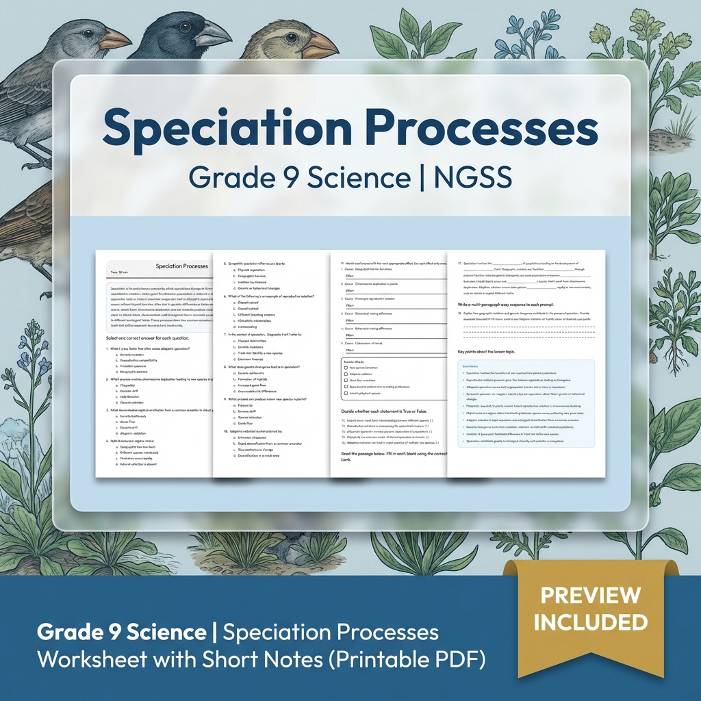 Grade 9 Science NGSS Worksheet Bundle – Comprehensive Year-Long Assessment Pack — included worksheet 52