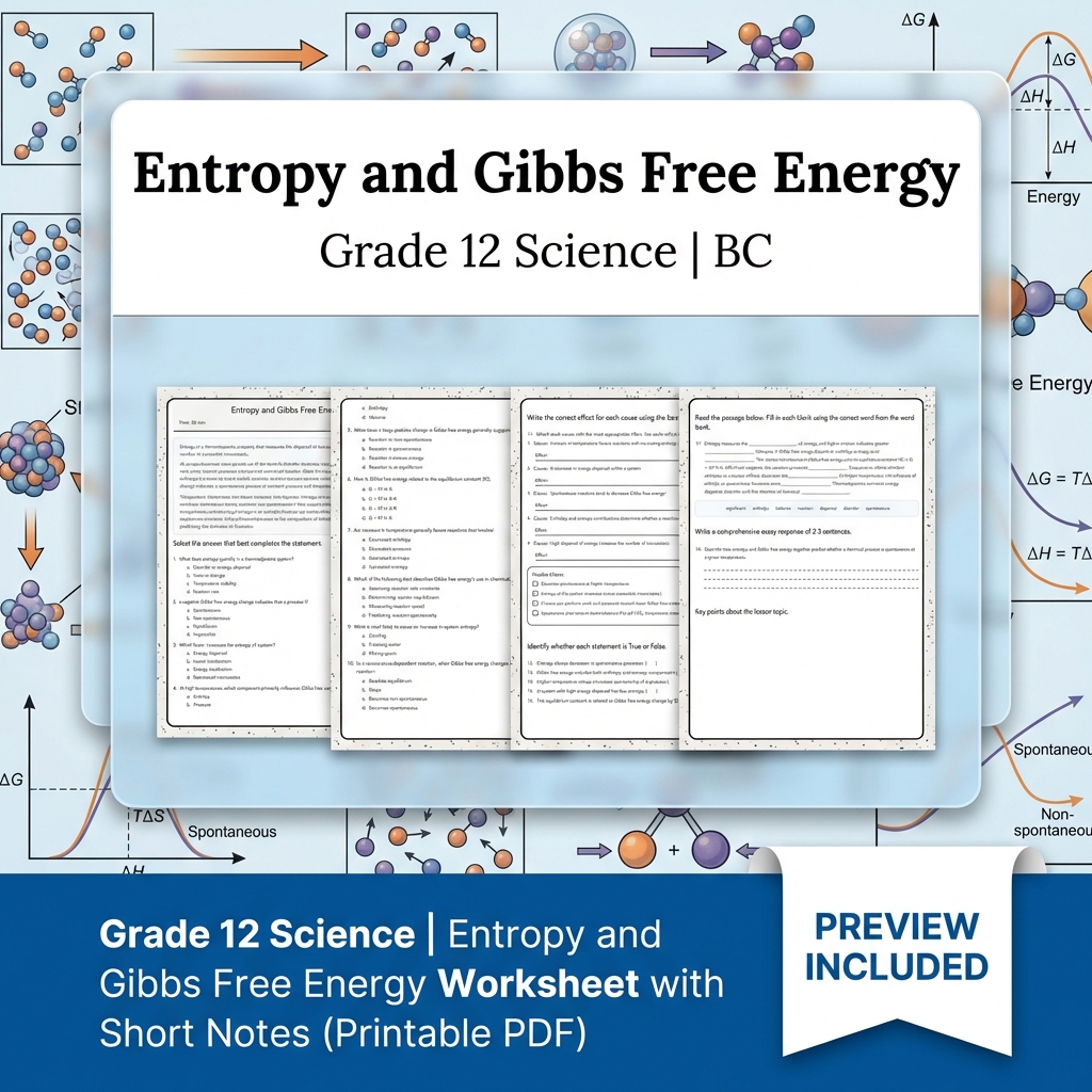 Grade 12 Science Full Year Bundle | Thermochemistry, Earth Systems, Genetics — included worksheet 50