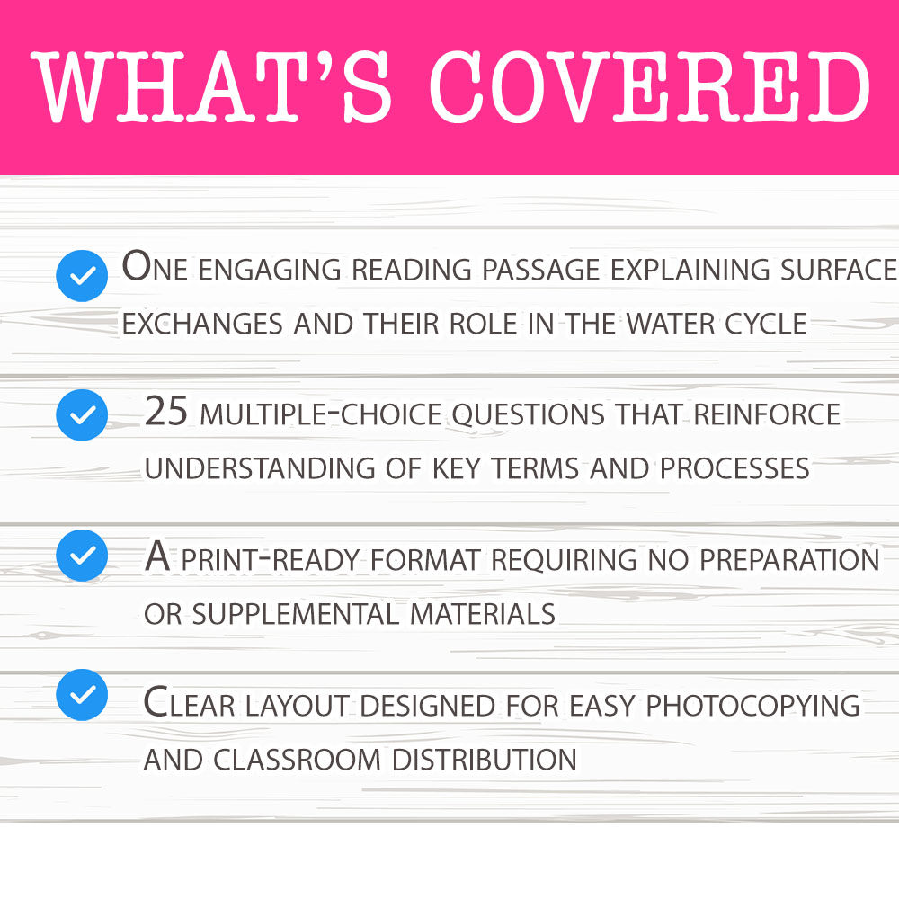 Grade 8 Science worksheet worksheet — Grade 8 Science — Surface Exchanges Worksheet for Mastering Hydrology — page 2