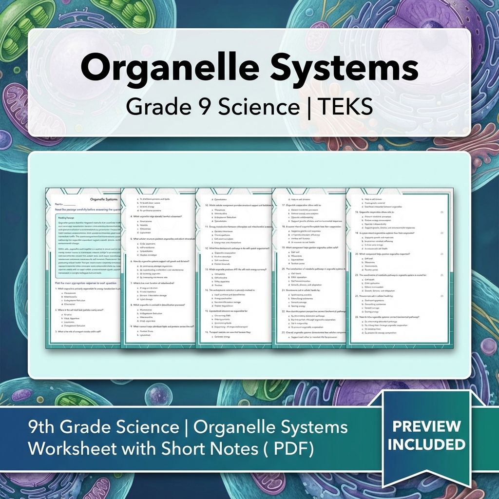 Grade 9 Science Worksheet Bundle: Cell Biology, Genetics & Ecology (Collection) — included worksheet 44