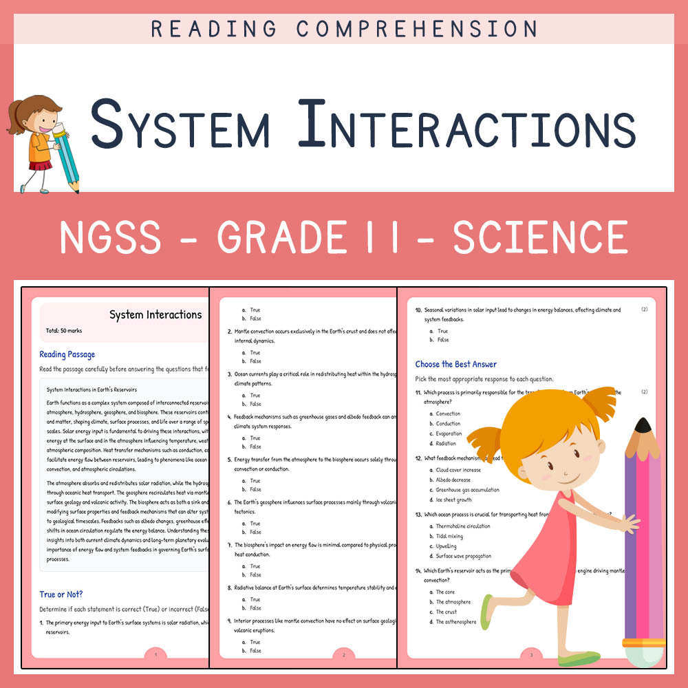 Grade 11 Science worksheet worksheet — Grade 11 Science | System Interactions Worksheet – NGSS Aligned — page 1