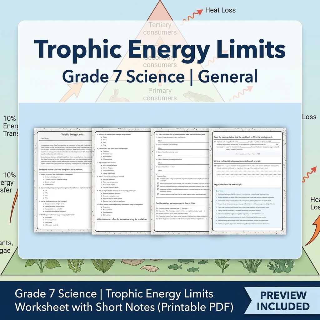 Grade 7 Science Data, Models, and Systems Full-Year Bundle | General Framework — included worksheet 31