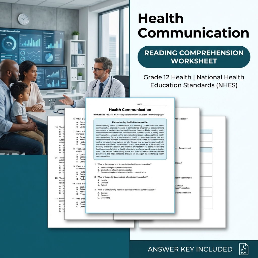Grade 12 Health Lesson Bundle | NHES Worksheets on Health Topics — included worksheet 4