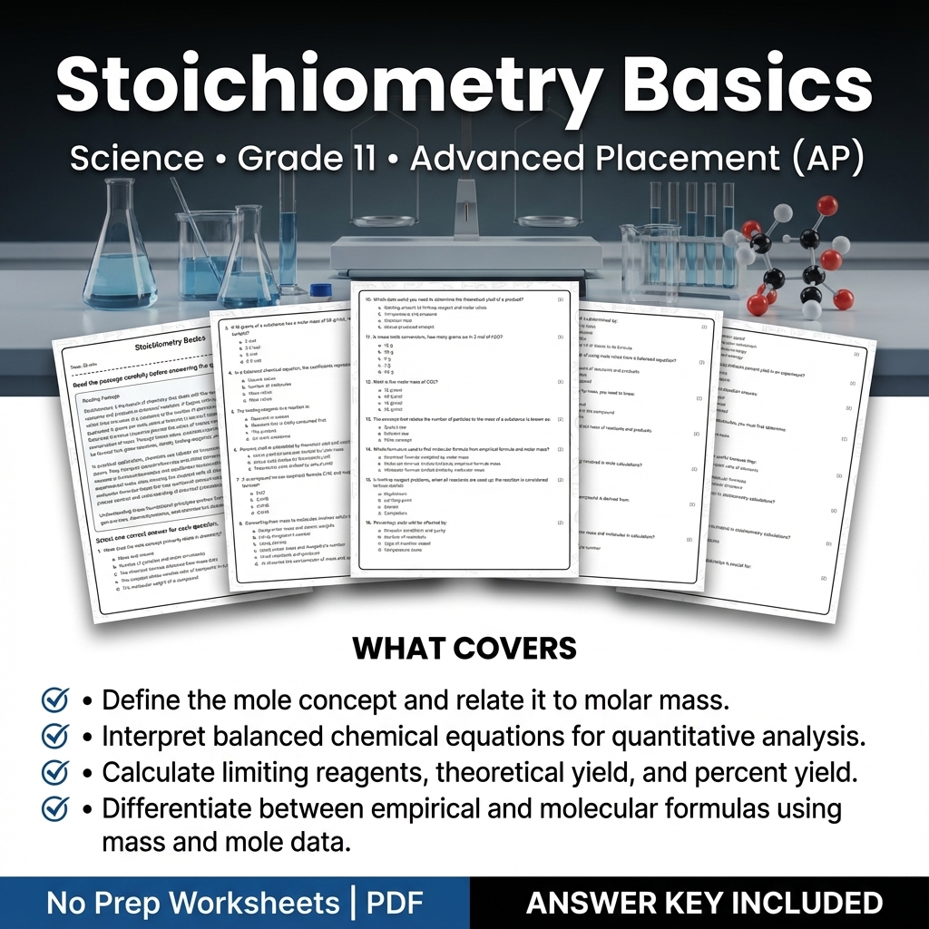 Grade 11 Science Worksheet Bundle | Earth's Systems, Chemistry & Physics — included worksheet 52