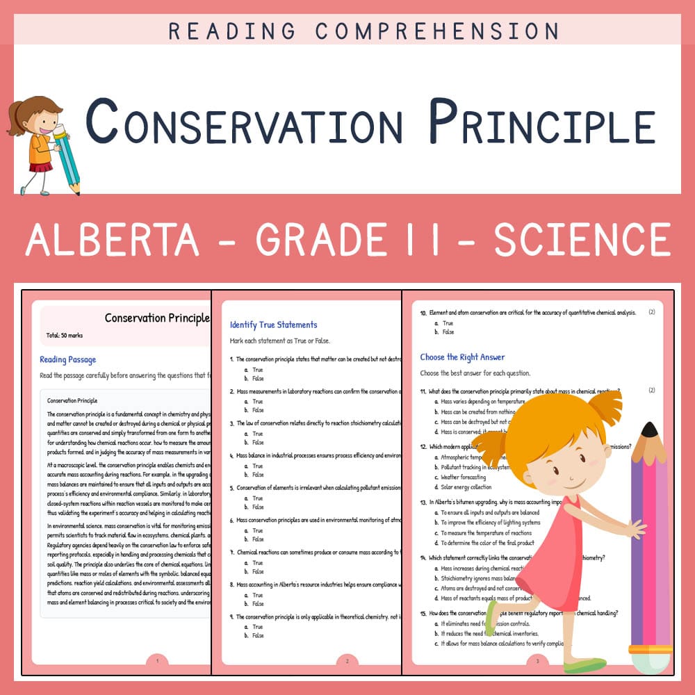 Grade 11 Science worksheet elena worksheet — Grade 11 Science | Conservation Principle Worksheet | Alberta Standards — page 1