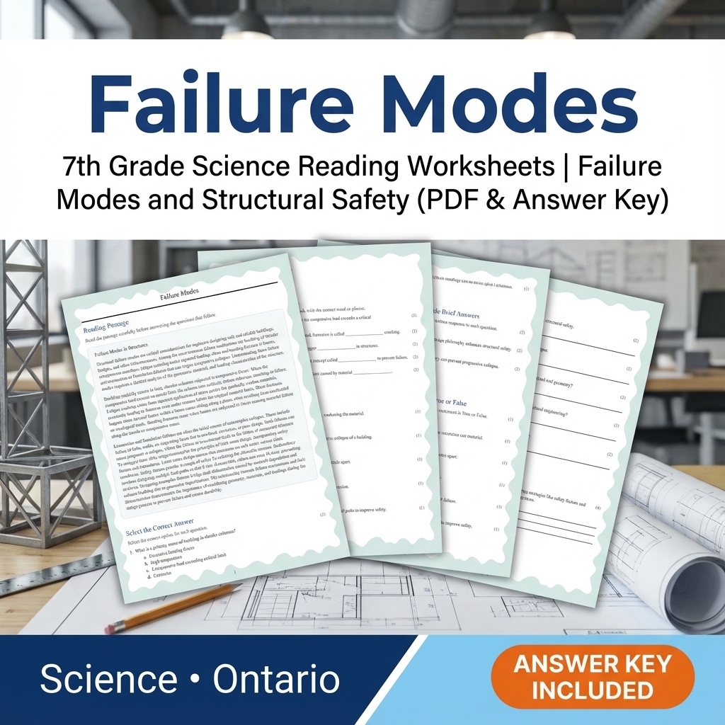 Grade 7 Science Unit Bundle – Structural Engineering & Material Testing  — included worksheet 10