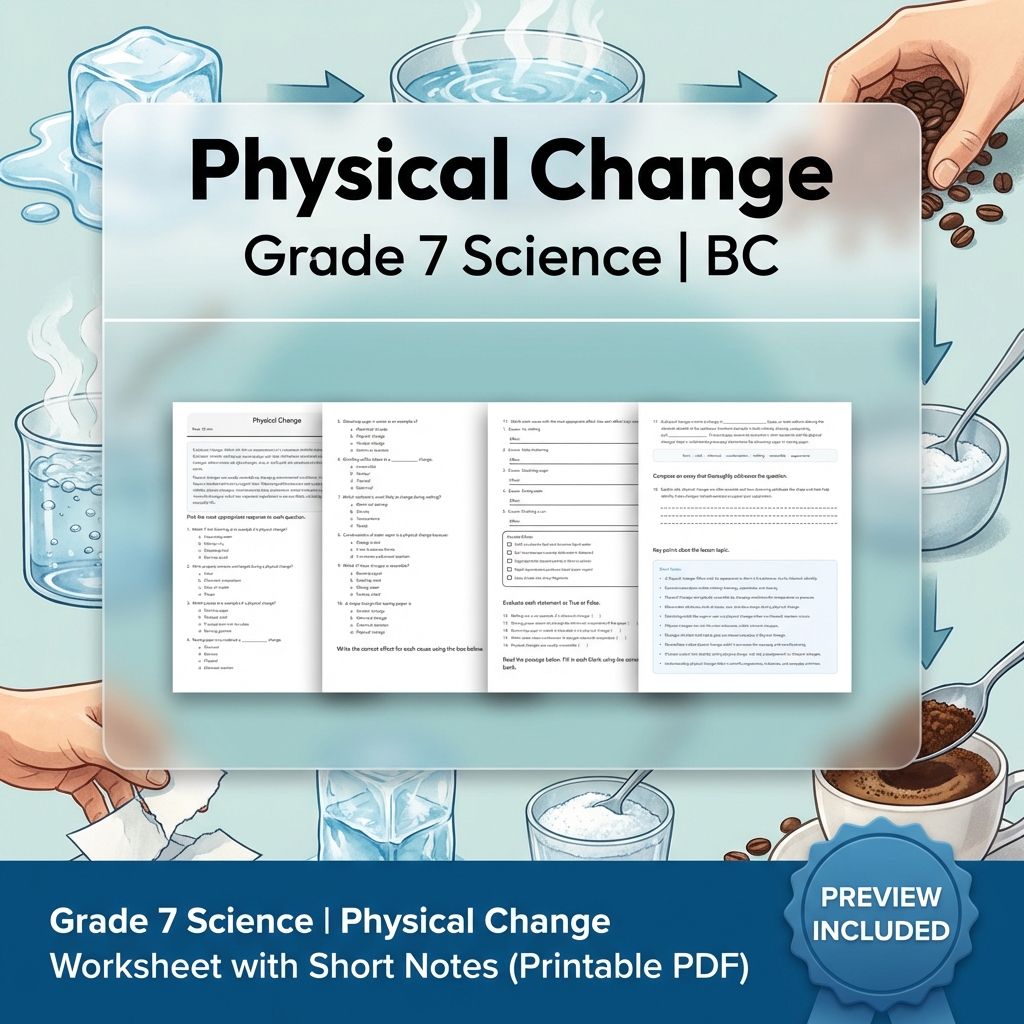 Grade 7 Science Full Year Bundle Ecosystems, Cells & Earth Processes Worksheets — included worksheet 46