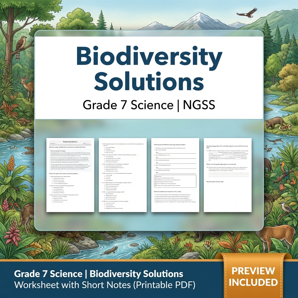 Grade 7 Science Ecosystems Unit | Interactions, Energy & Dynamics NGSS Bundle — included worksheet 5