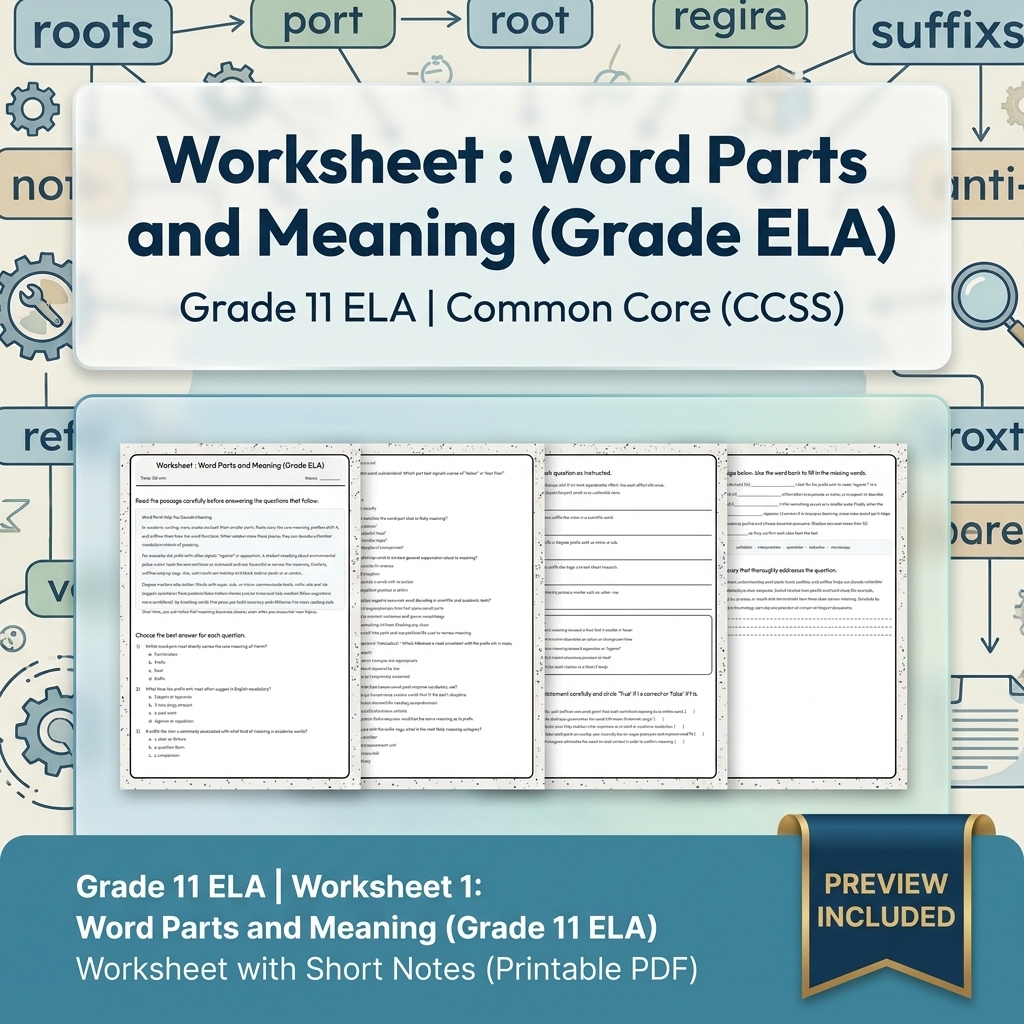 Grade 11 ELA Text Analysis and Writing Full-Year Bundle: Common Core (CCSS) — included worksheet 37