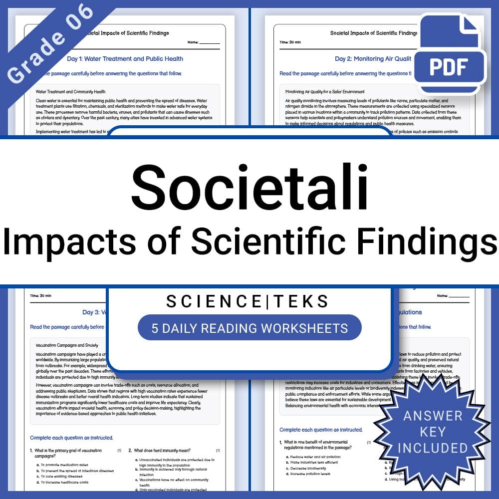 Grade 6 Science Lesson Bundle | TEKS-Aligned Activities and Worksheets — included worksheet 4