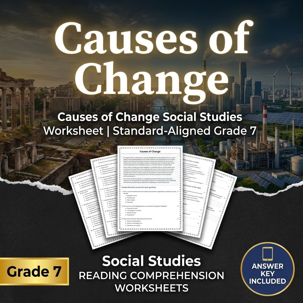 Causes of Change Social Studies Worksheet | Standard-Aligned Grade 7