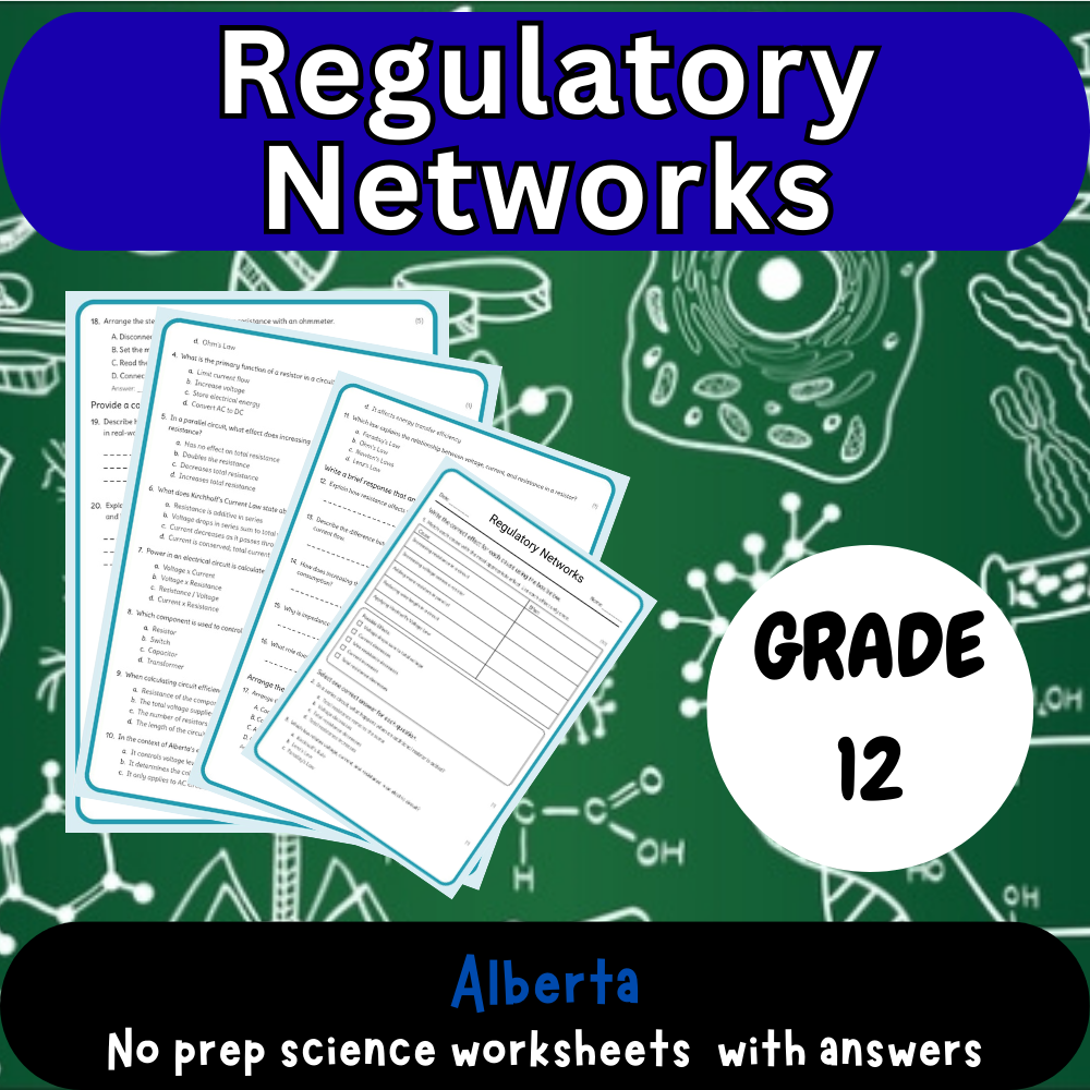 Grade 12 Science – Regulatory Networks Worksheet (PDF) – Alberta Standards