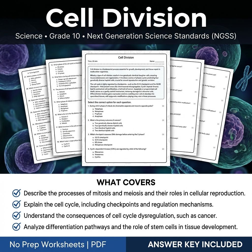 Grade 10 Science Worksheets Bundle | Environmental, Physics & Biology Topics — included worksheet 58