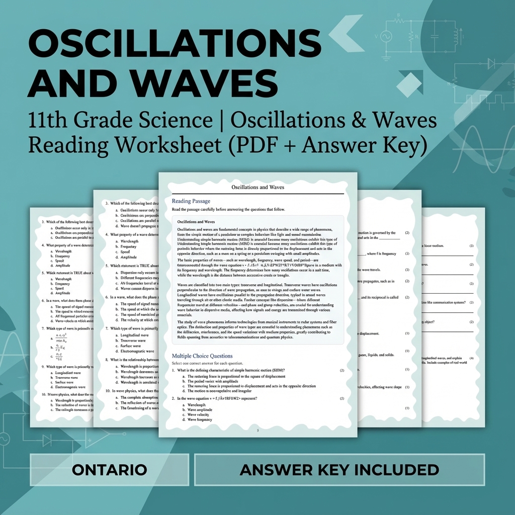 Grade 11 Science Bundle | Waves, Ecology, Physics & More (Answer Keys) — included worksheet 53