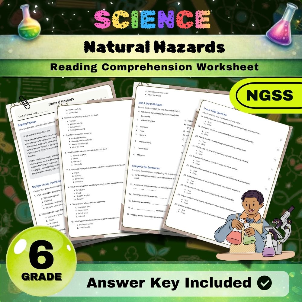 Grade 6 Science | Earth's Systems & Sustainability NGSS Unit Bundle  — included worksheet 3