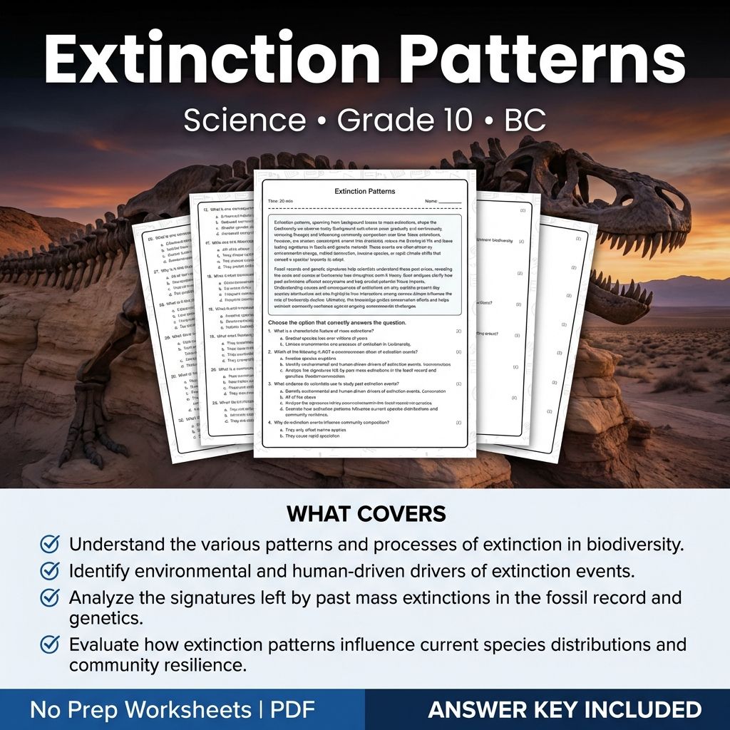 10th Grade Science | Extinction Patterns Worksheet & PDF Answer Key
