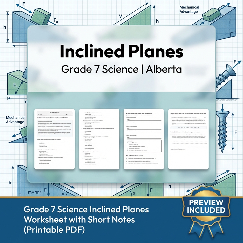Grade 7 Science | Forces, Structures & Motion UNIT Worksheet Bundle  — included worksheet 12