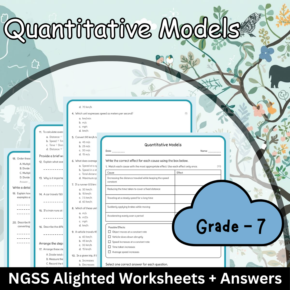 Grade 7 Science | Quantitative Models Worksheet (Answer Key) – NGSS Aligned