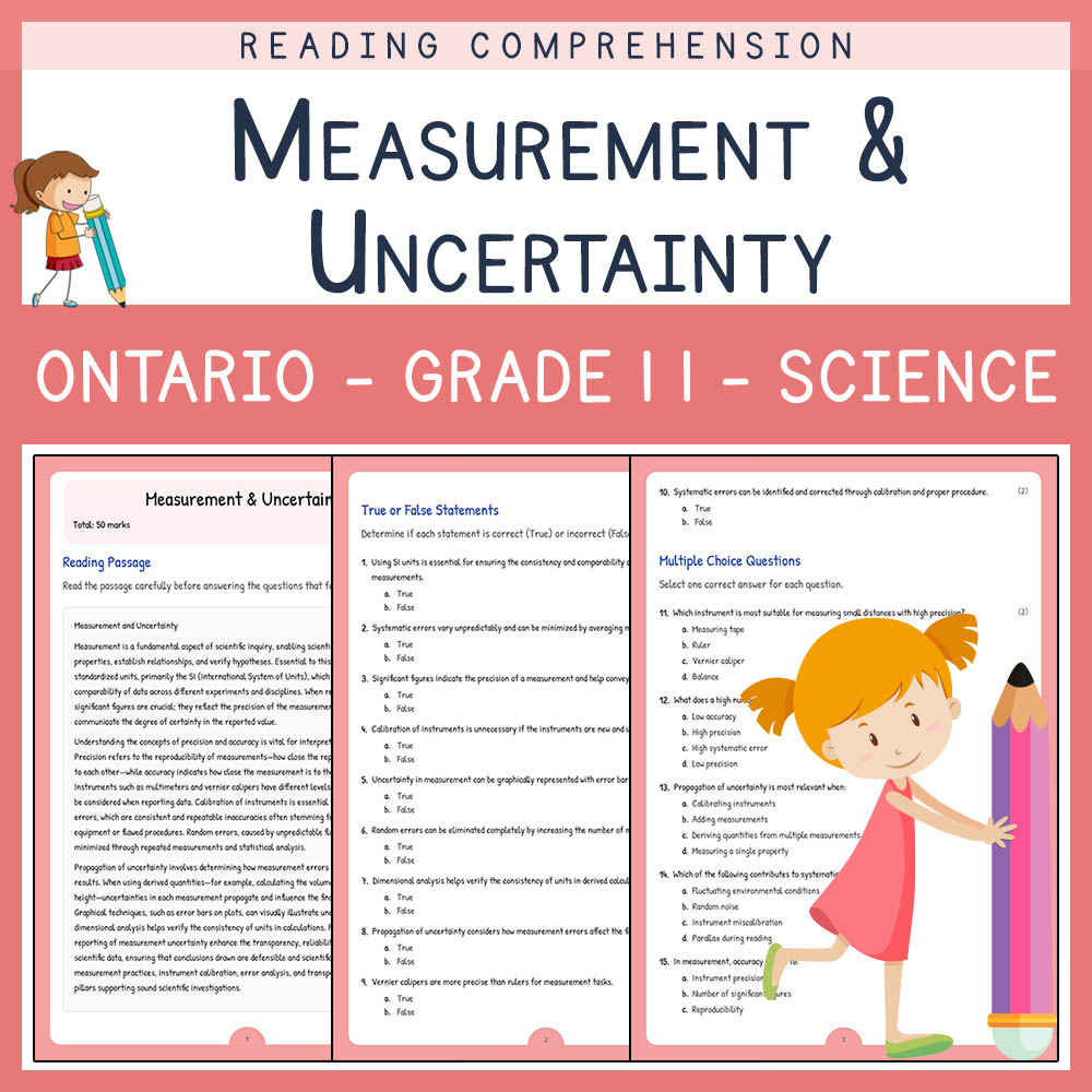 Grade 11 Science worksheet elena worksheet — Grade 11 Science | Measurement & Uncertainty Worksheet Elena | Ontario — page 1