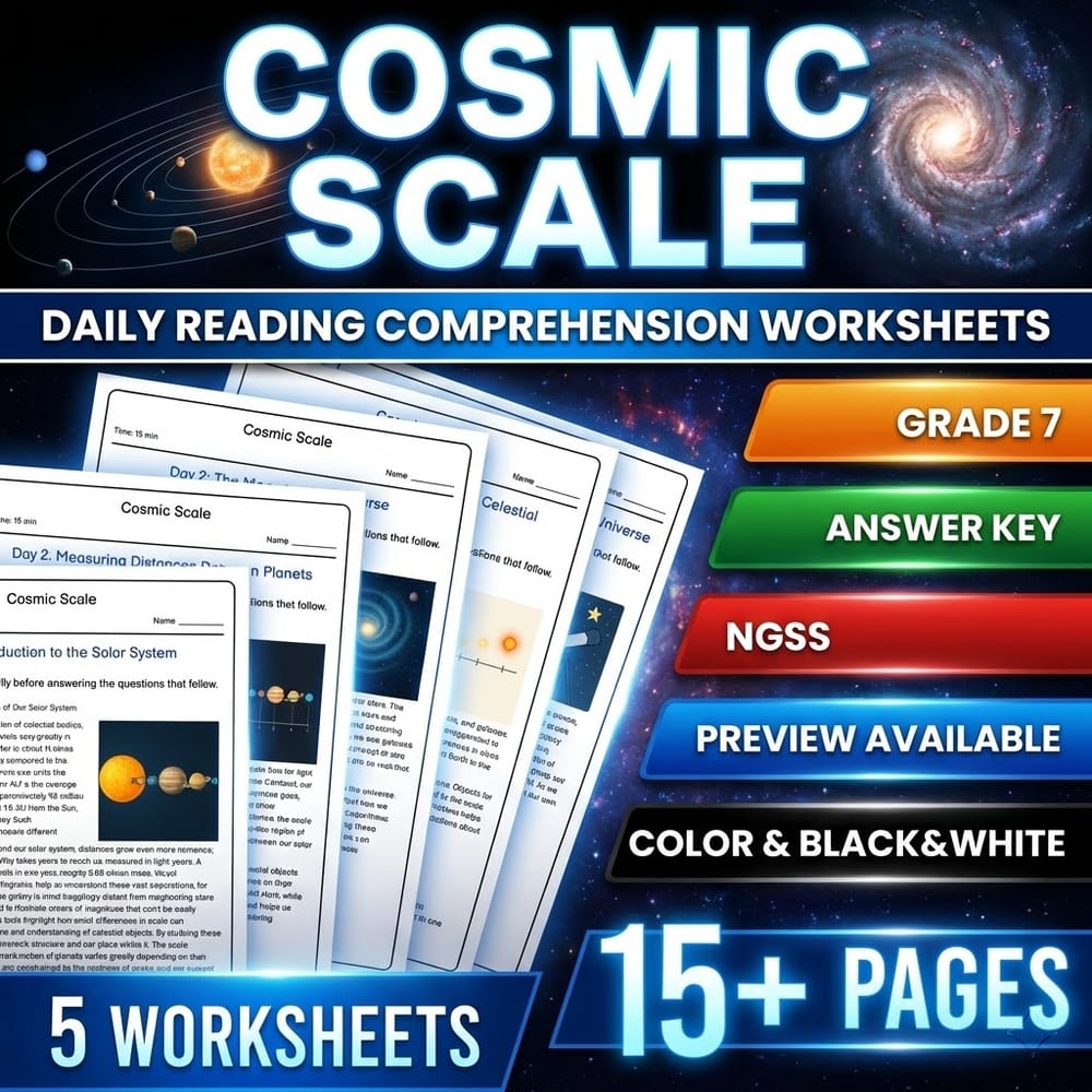 Earth's Place in the Universe Grade 7 Science Worksheets Bundle | NGSS — included worksheet 4