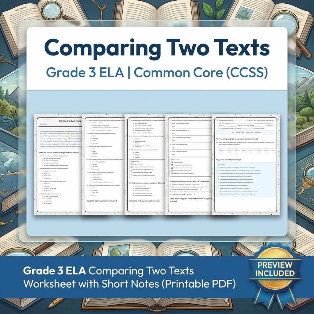 Grade 3 Cause-and-Effect ELA Reading Lesson Bundle, CCSS (Common Core) — included worksheet 7